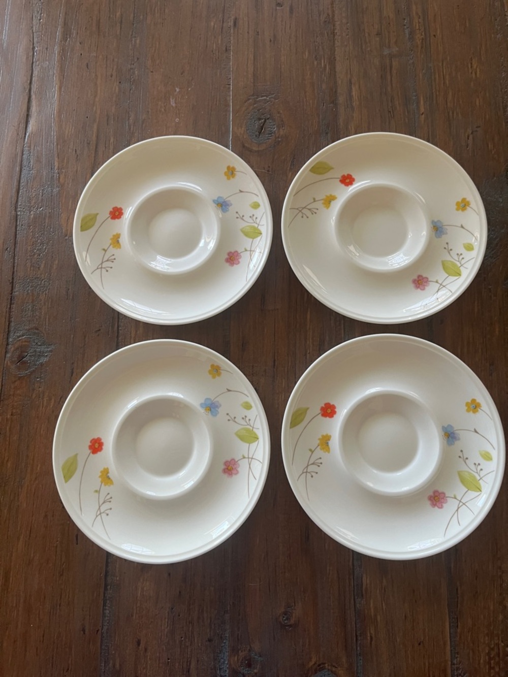 Mikasa Vintage Just Flowers Saucers Bone China - 4- Pieces